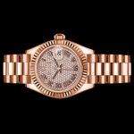 Rolex Datejust 279175 Diamond Paved Dial Fluted Bezel 28mm Lady Replica Watch - Image 4