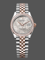 Rolex Datejust 31 Two Tone Silver Floral-Motif Diamond Bezel m278381rbr 0032 Women's Watch