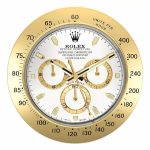 Rolex Daytona Gold & White Wall clock