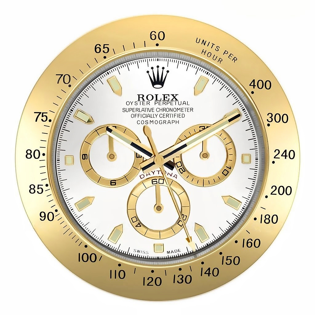 0058FFD3-35F6-527B-0603-FFFC3EBEFE1D Rolex Daytona Gold & White Wall clock - Image 1