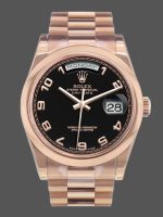 Rolex Day-Date 118205 Black Arabic Dial 36mm Unisex Replica Watch