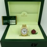 Rolex Day-Date 118208 Yellow Gold White Dial Roman Numeral 36mm Unisex Replica Watch - Image 12