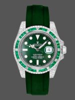 Rolex Submariner 116610 Green Dial Rubber strap 40mm Mens Replica Watch