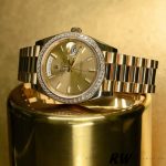 Rolex Day-Date 228348RBR Champagne Index Dial Diamond Bezel 40mm Mens Replica Watch - Image 4