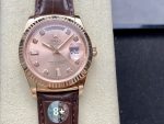 Rolex Day Date 36 Yellow Gold Case 118135 0101 Brown Leather Watch - Image 3