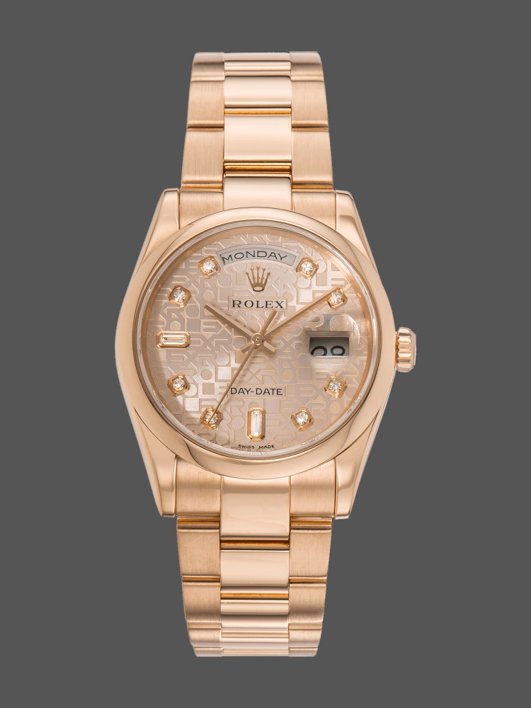 026DFA62-6C40-D872-9F35-EEE8BB55666C Rolex Day-Date 118205 Jubilee Champagne Dial 36mm Unisex Replica Watch - Image 1