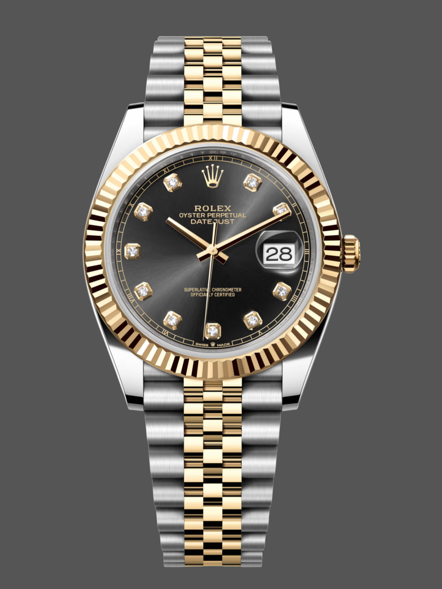 02C6FCB0-9A77-CF82-22A3-62D6F147C36F Rolex Datejust 126333 0006 Black Diamond Jubilee 41mm Men's Watch - Image 1