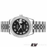 Rolex Datejust 178384 Stainless Steel Black Sunburst dial 31MM Lady Replica Watch - Image 4