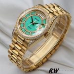 Rolex Day-Date 118388 Yellow Gold Green Diamond Diamond Dial 36MM Unisex Replica Watch - Image 2