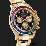 Rolex Daytona 116528 Rainbow Bezel Black Diamond Dial 40mm Mens Replica Watch - Image 2