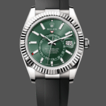 Rolex Sky Dweller 42mm 336239 Rubber Strap Black Dial Men's Watch