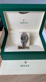 Rolex Datejust Olive Green Diamond Steel & Rose Gold 279381RBR 0007 Lady Watch - Image 11