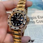 Rolex GMT-Master II 116758 Yellow Gold Black Dial Diamonds 40mm Mens Replica Watch - Image 2