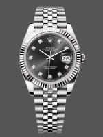 Rolex Datejust 41mm Black Diamond Dial White Rolesor Case m126334 0012 Men's Watch