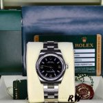 Rolex Oyster Perpetual 177200 Black Dial Blue Baton 31mm Lady Replica Watch - Image 6