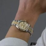 Rolex Datejust 179173 Jubilee Crystal Grey and Champagne Dial 26MM Lady Replica Watch - Image 6