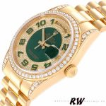 Rolex Day-Date 118388 Yellow Gold Green Enamel Diamond Dial 36MM Unisex Replica Watch - Image 4
