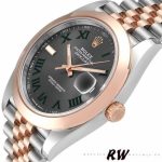 Rolex Datejust 126301 Rose Gold Slate Grey Wimbledon Dial 41MM Mens Replica Watch - Image 4