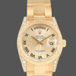 Rolex Day-Date 118338 Yellow gold Champagne Dial Roman Numerals 36mm Unisex Replica Watch