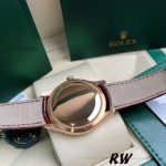 Rolex Cellini Time 50505 Brown Leather Strap Black Dial 39mm Mens Replica Watch - Image 5