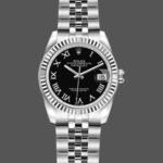 Rolex Datejust 179174 Black Roman Dial Fluted Bezel 26MM Lady Replica Watch