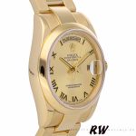 Rolex Day-Date 118208 Yellow Gold Champagne Dial Roman Numerals 36mm Unisex Replica Watch - Image 2