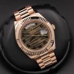 Rolex Day-Date 218235 Wave Bronze Dial Rose Gold 41MM Mens Replica Watch - Image 3