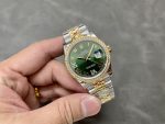 Rolex Datejust 36 Yellow Gold & Diamonds Olive Green Diamond Pave Roman Dial m126283rbr 0011 - Image 6