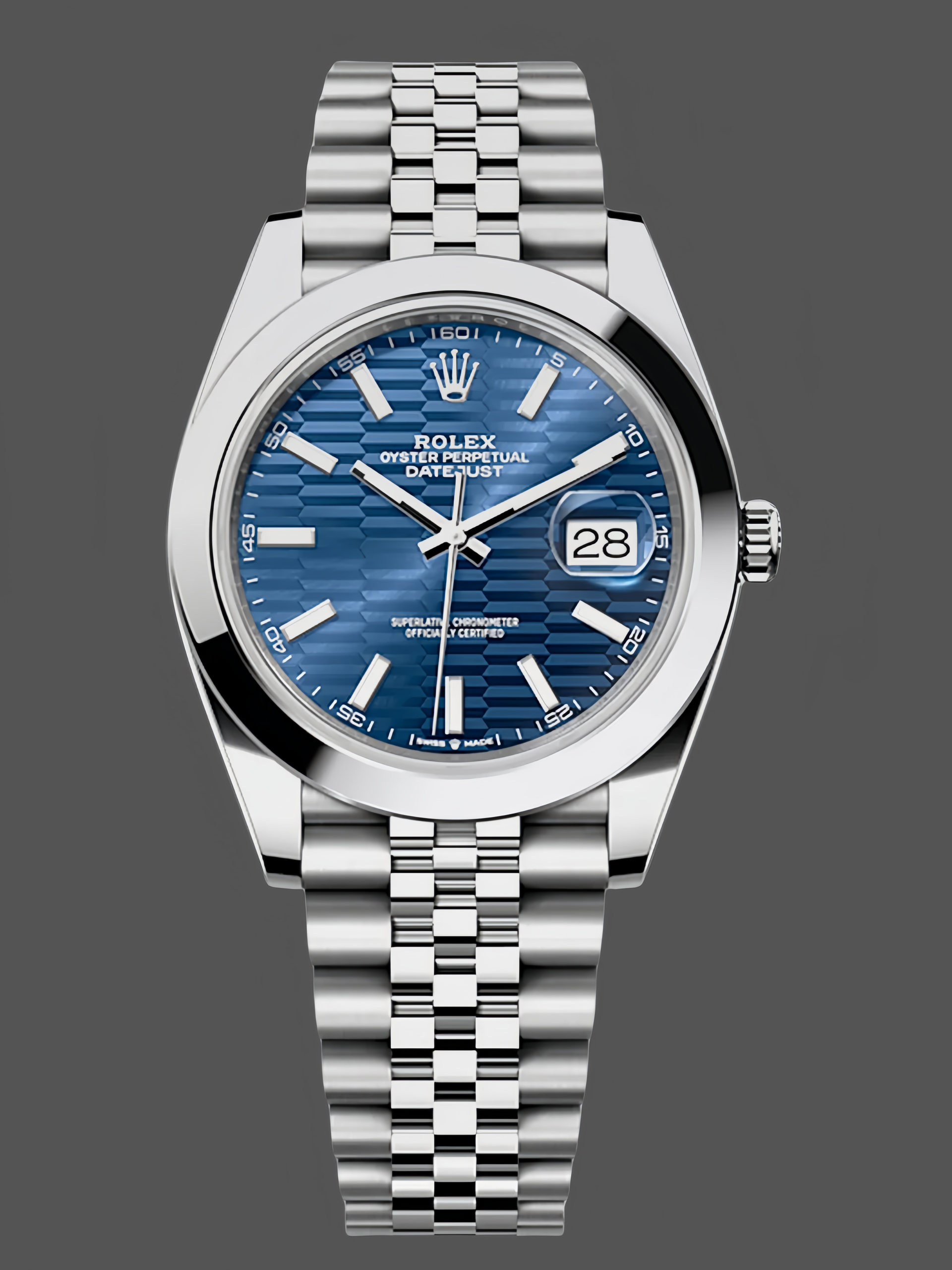 0962A06D-78E0-29E9-E30E-6E08BCAE5ED7 Rolex Datejust 41 Stainless Steel Smooth 126300 0024 Blue Stick Dial - Image 1