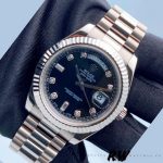 Rolex Day-Date 218239 Diamond Black Dial White Gold 41MM Mens Replica Watch - Image 2