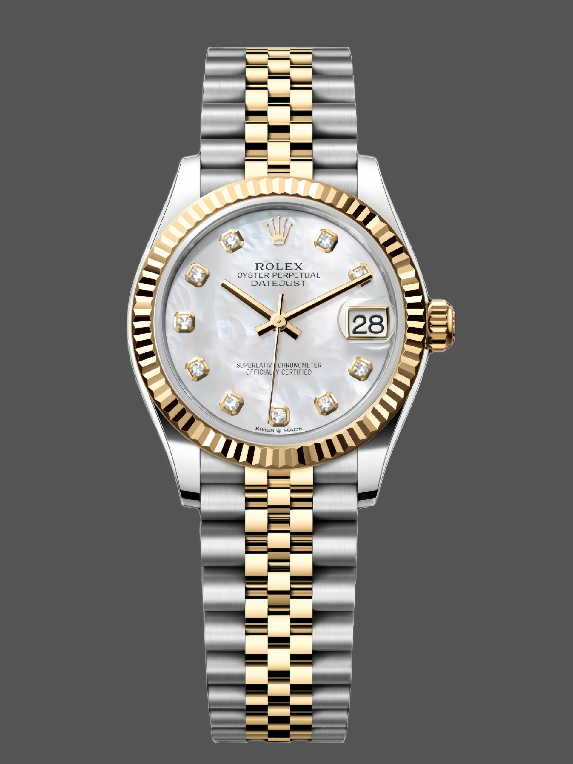 0A273A8E-FE26-4EB7-88B6-EFDB210BBF6A Rolex Datejust 31mm Stainless Steel and Yellow Gold 278273 0028 Mop Diamond Jubilee - Image 1