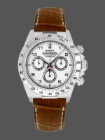 Rolex Daytona 116519 white Arabic dial brown leather strap 40mm Mens Replica Watch