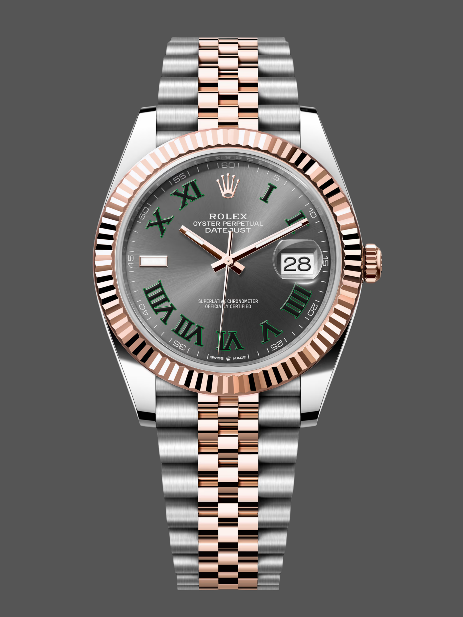 0A650E53-1CE9-ED63-1B1E-AA0A58F458C0 Rolex Datejust 41 Everose Gold Oystersteel Grey Dial m126331 0016 - Image 1