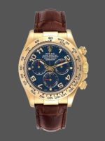 Rolex Cosmograph Daytona 116518 Yellow Gold Blue Dial 40mm Mens Replica Watch