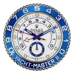 Rolex Yacht Master ll Silver & Blue Wall Clock