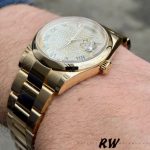 Rolex Day-Date 118238 Yellow Gold Pave diamond dial 36mm Unisex Replica Watch - Image 4