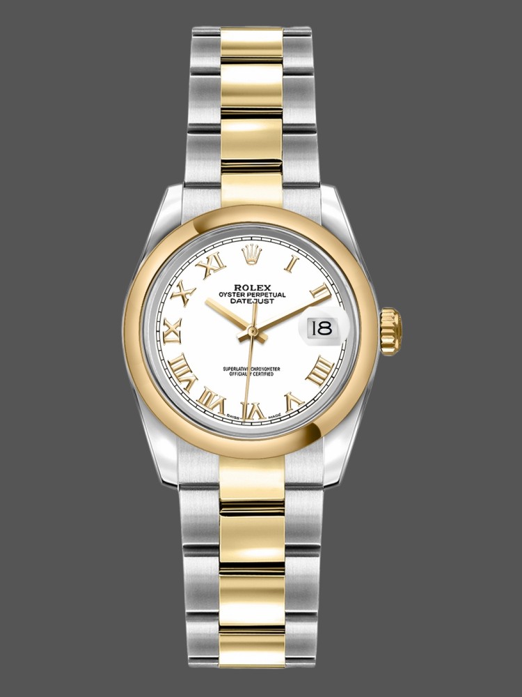 0B8C0DEC-F350-0B76-EF6D-BB11827B21C2 Rolex Datejust 179163 White Roman Numeral Dial 26MM Lady Replica Watch - Image 1