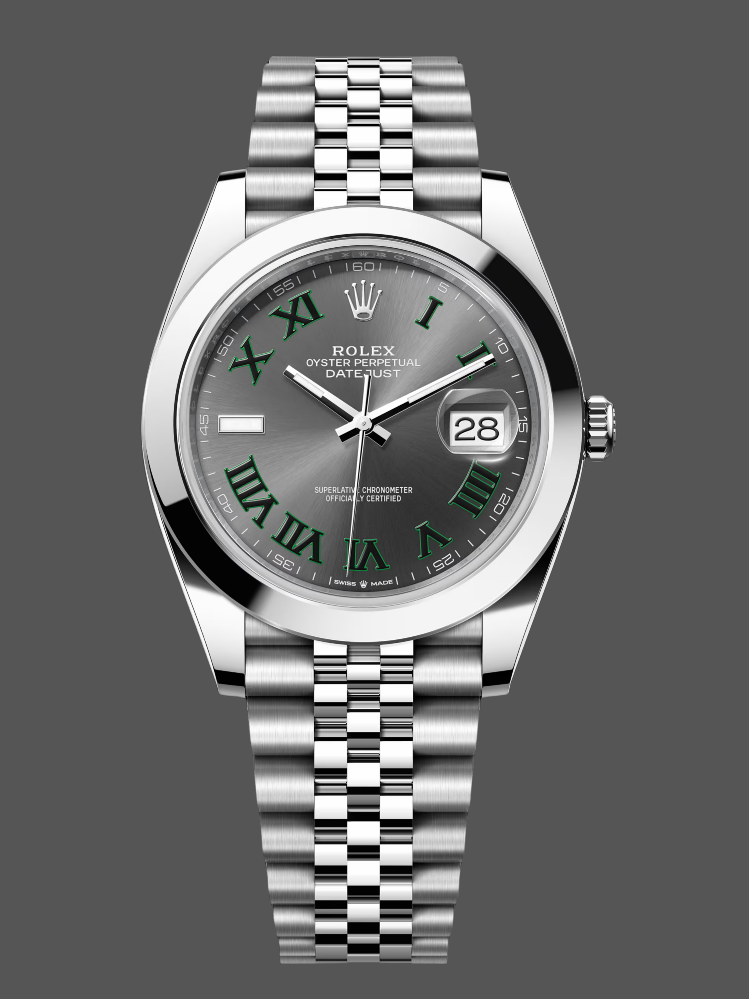 0C5358A1-BC2E-20A1-A66F-9418EBA57534 Rolex Datejust 41mm Stainless Steel m126300 0014 Slate Roman Jubilee - Image 1