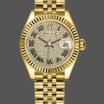Rolex Datejust 279178 Diamond Pave Dial Yellow Gold 28mm Lady Replica Watch