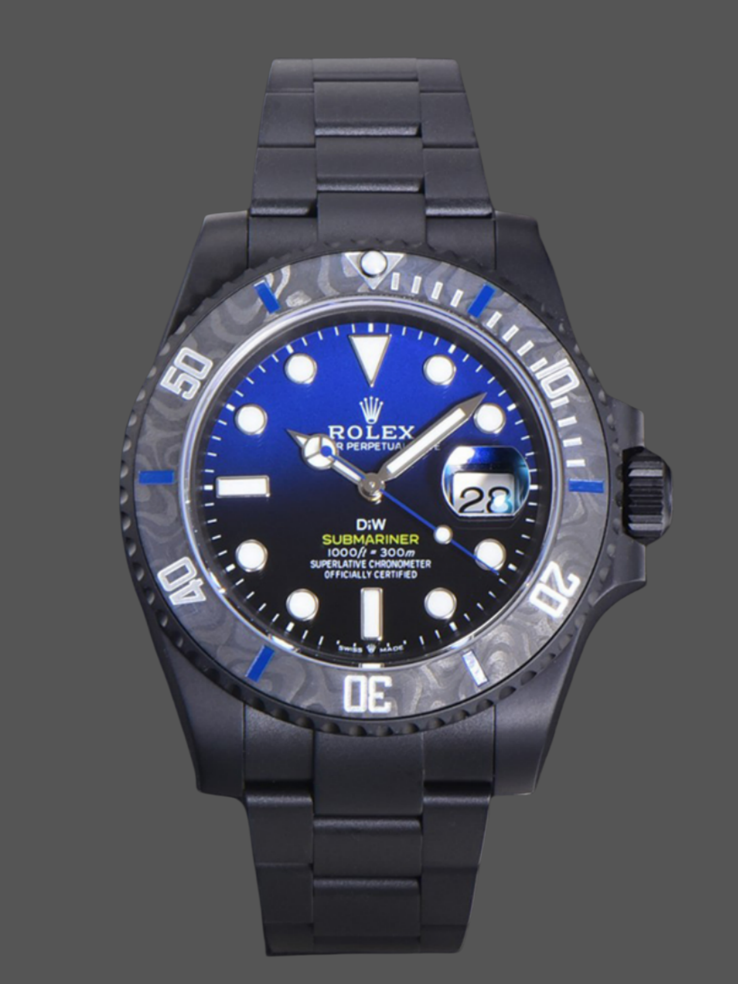 0D44D8F9-B03A-C085-66A0-566A9FEFEC10 Rolex Submariner Diw 116610 PVD-DLC Stainless Steel Carbon Fiber Bezel Blue Dial - Image 1