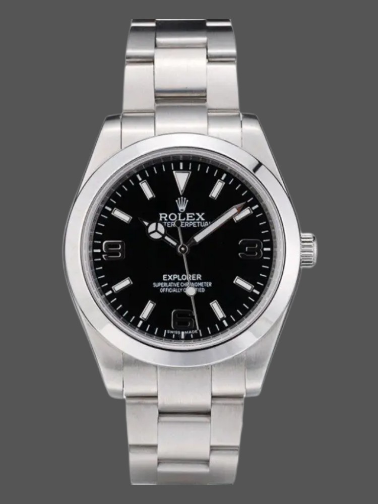 0FC00BAA-8C31-D9D7-72C8-588C9A226B90 Rolex Explorer 42002 Stainless Steel Black Dial 39MM Mens Replica Watch - Image 1