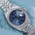 Rolex Datejust 179174 Concentric Circle Blue Dial Fluted Bezel 26MM Lady Replica Watch - Image 2