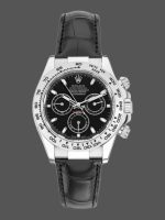 Rolex Daytona 116519 Black Leather strap Black Dial 40mm Mens Replica Watch