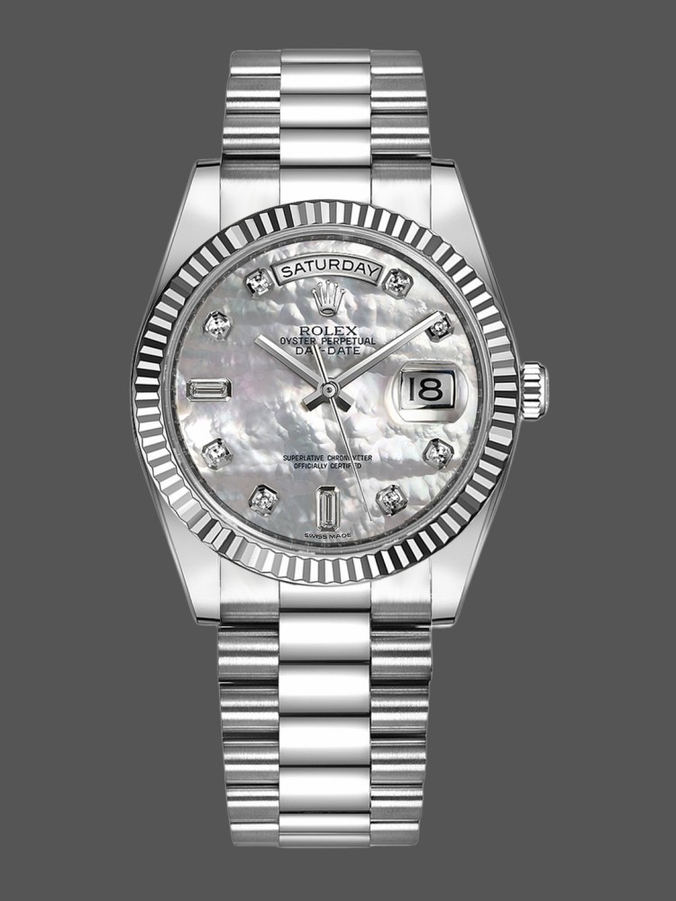 109A65AE-5346-C57B-8D5E-CCE6620F393D Rolex Day-Date 118239 MOP Dial 36mm Unisex Replica Watch - Image 1