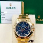 Rolex Daytona 116528 Yellow Gold Blue Racing Dial 40mm Mens Replica Watch - Image 11