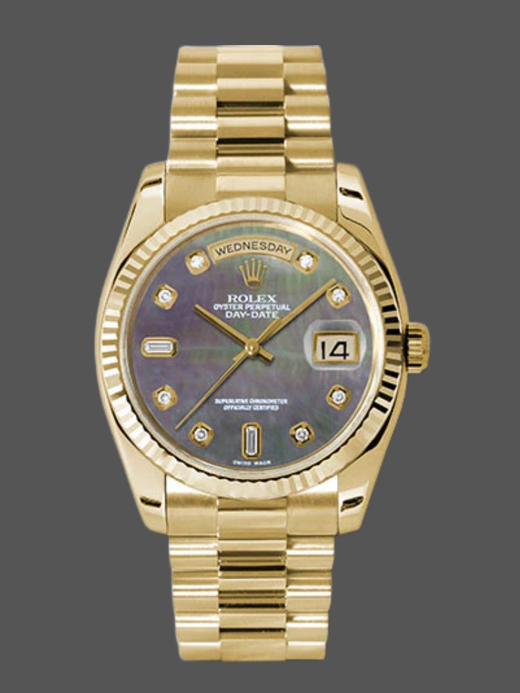 110E6F78-C423-DC47-2503-C10FBF25891E Rolex Day-Date 118238 Dark Mother of Pearl 36mm Unisex Replica Watch - Image 1