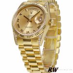 Rolex Day-Date 118338 Champagne Dial Roman Numerals 36mm Unisex Replica Watch - Image 2