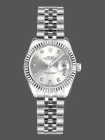 Rolex Datejust 179174 Silver Diamond Dial Fluted Bezel 26MM Lady Replica Watch