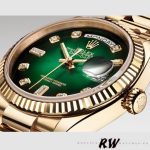 Rolex Day-Date 128238 Fluted Bezel Green Diamond Dial 36MM Unisex Replica Watch - Image 12