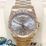 Rolex Day-Date 118238 Silver dial Fluted Bezel 36mm Unisex Replica Watch - Image 2